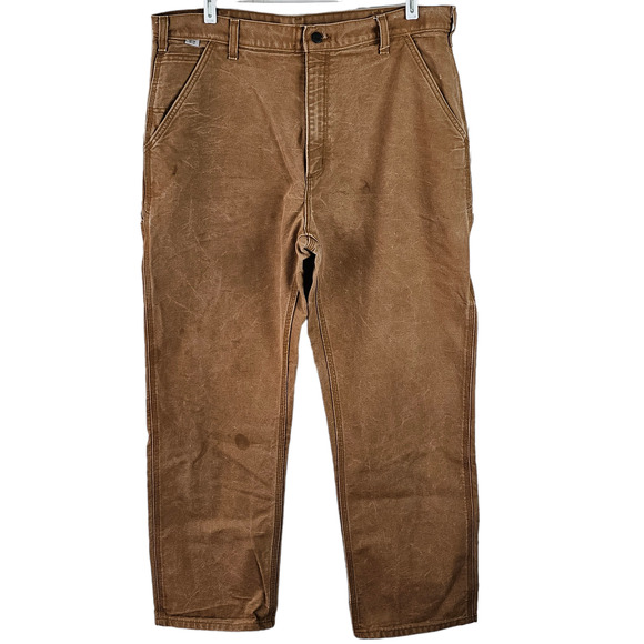 Carhartt Men's brown pants canvas work carpenter 38 x 30 staining - Picture 1 of 13